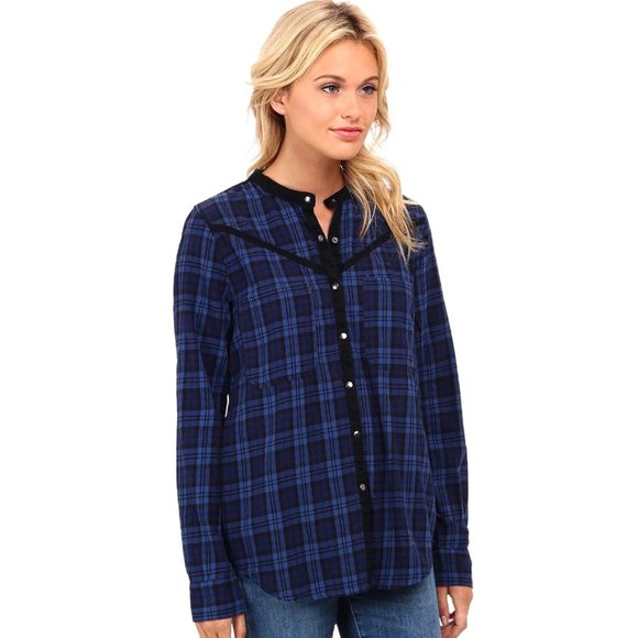 Blank NYC Plaid Snap Shirt - Picture 1 of 8